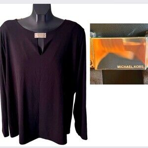 Michael Kors| Black Pullover Blouse Silver Buckle